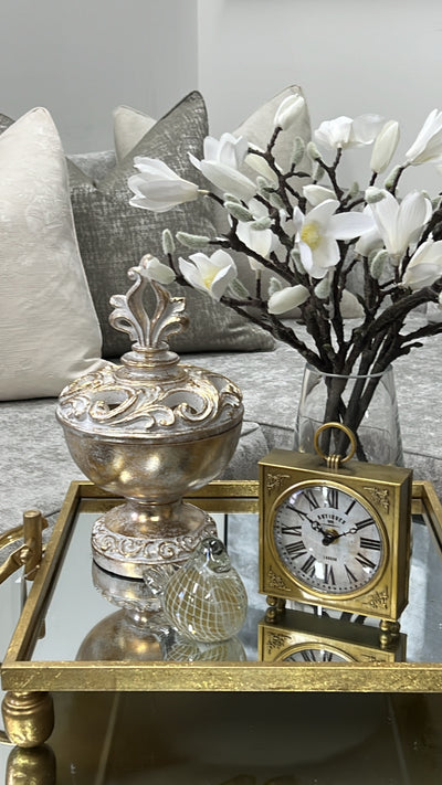 Amanda gold pewter clock - Luscious Homewares