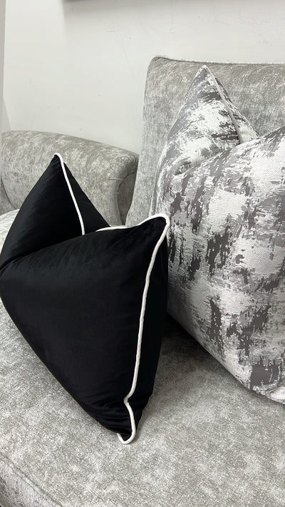 Latisha black / white piping cushion - Luscious Homewares