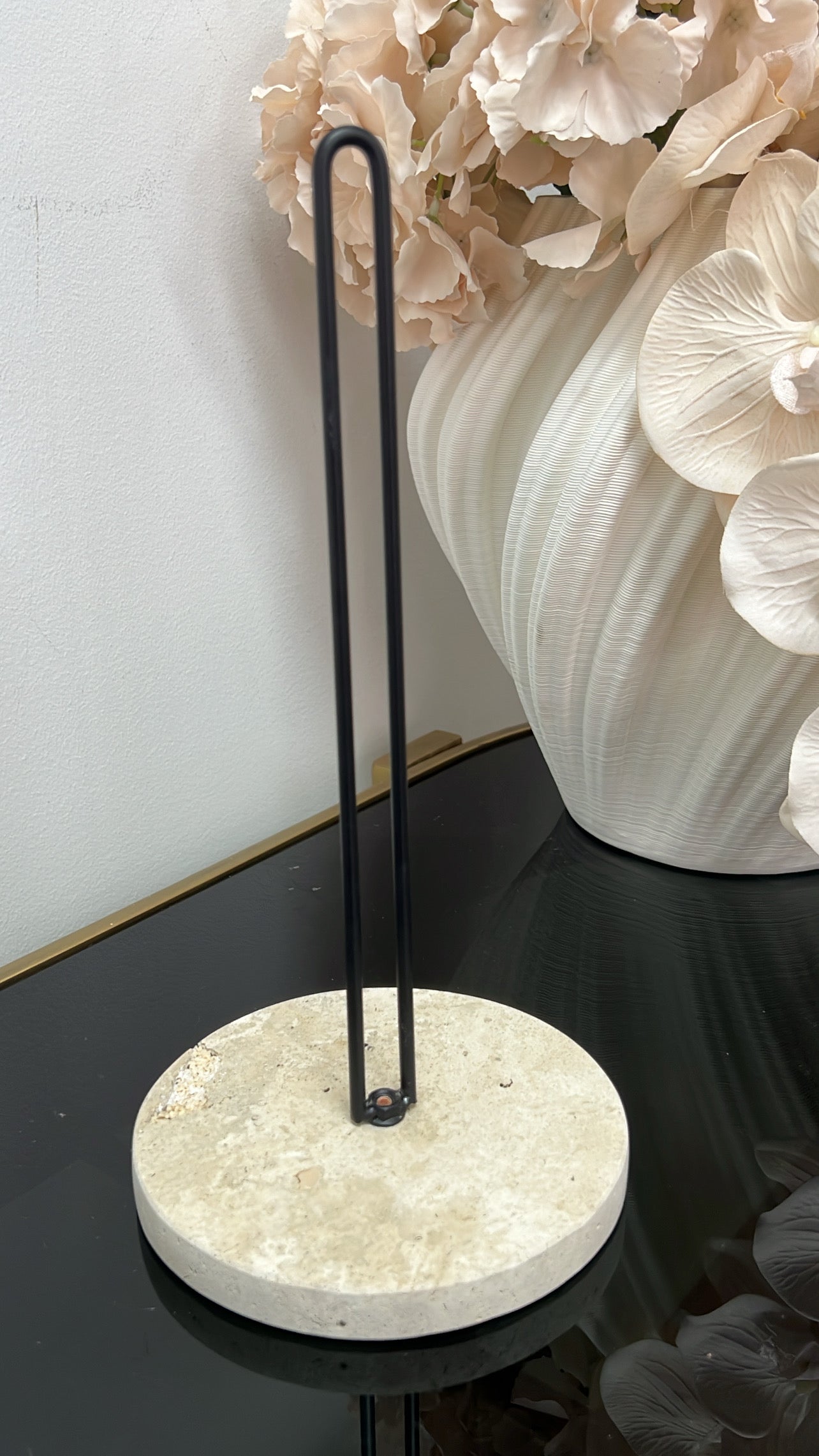 Travertine stone Paper towel holder