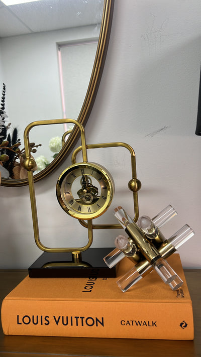 Gold brass clock