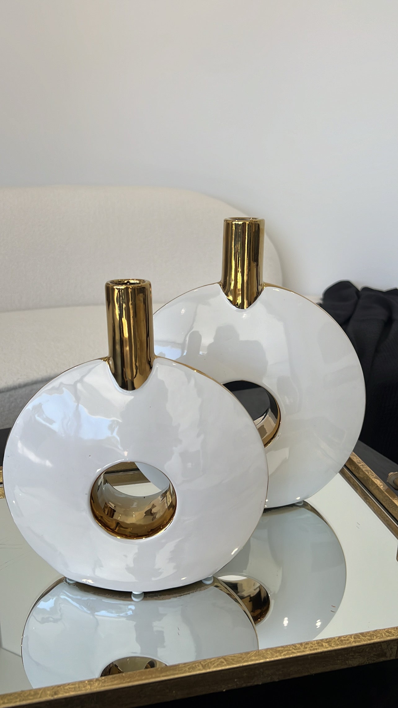 White and gold vase