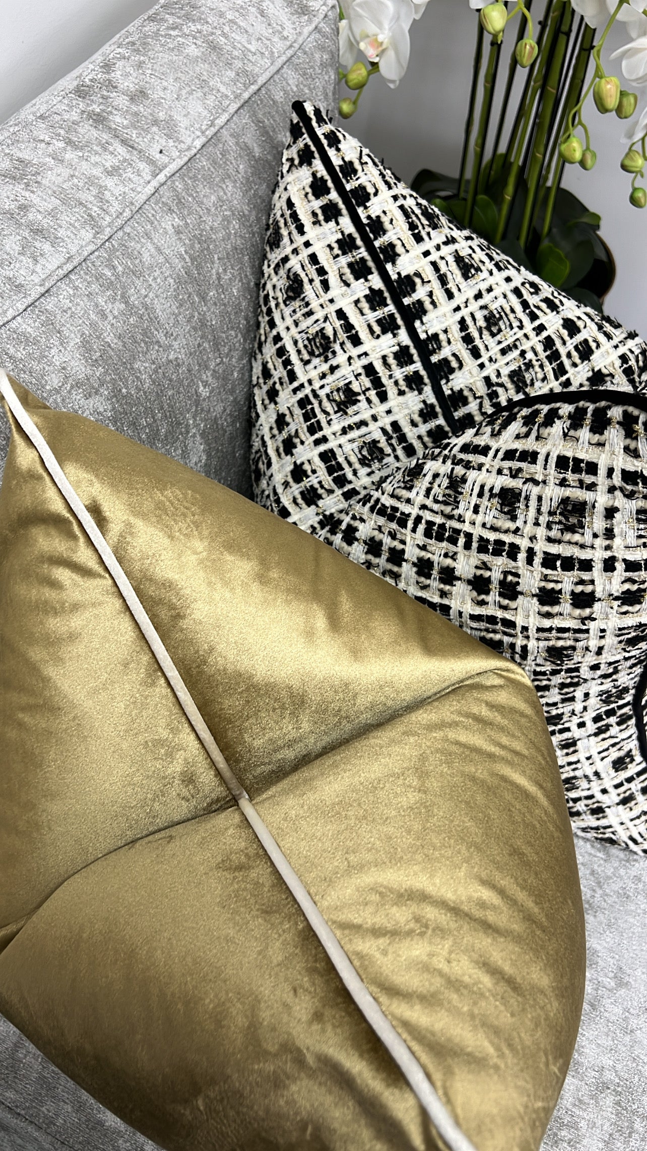 Luxury brushed gold cushion - Luscious Homewares