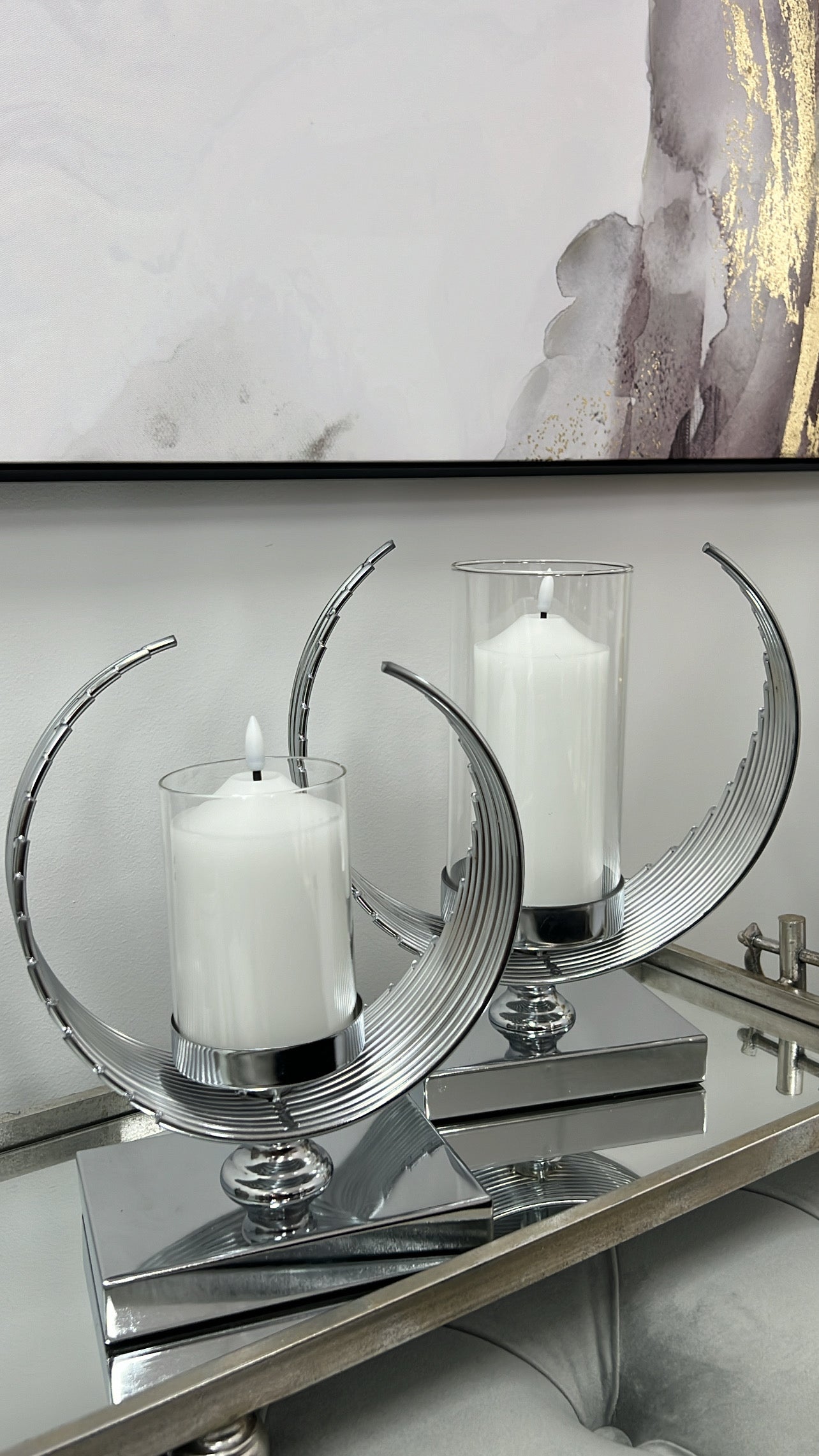 Cirque Silver candle holder - Luscious Homewares