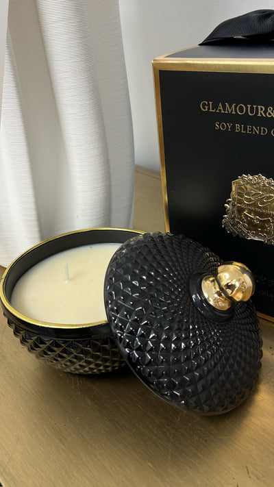 Luxury aroma soy candle black and gold - tropical