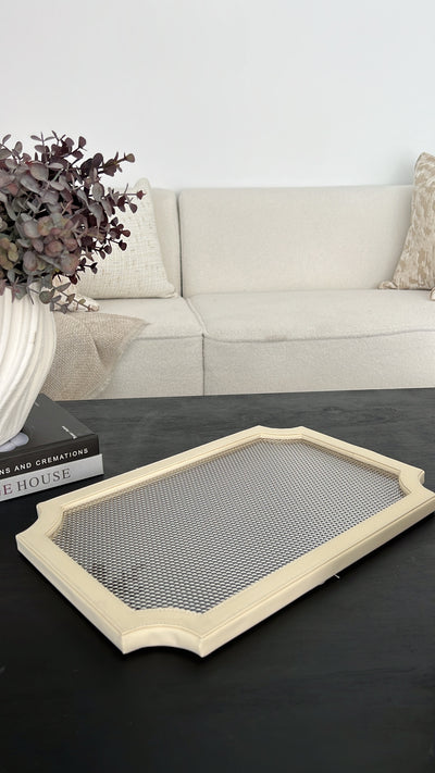 Beige decorative / serving tray