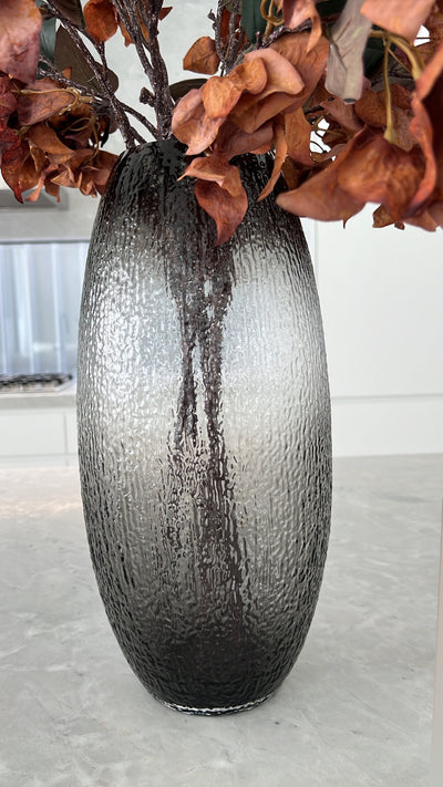 Deluge smoked textured vase