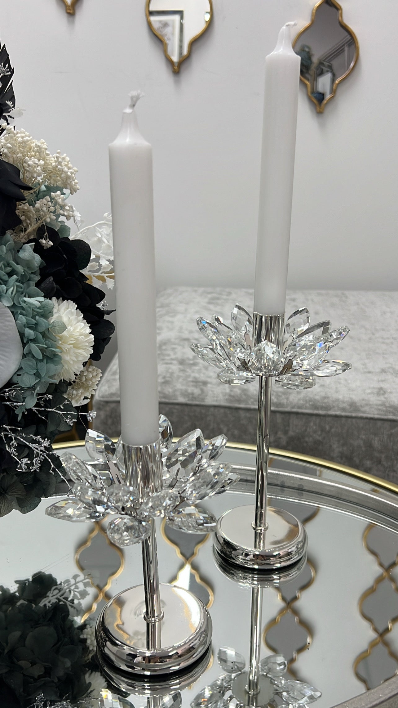 Lotus crystal candle holder - Luscious Homewares