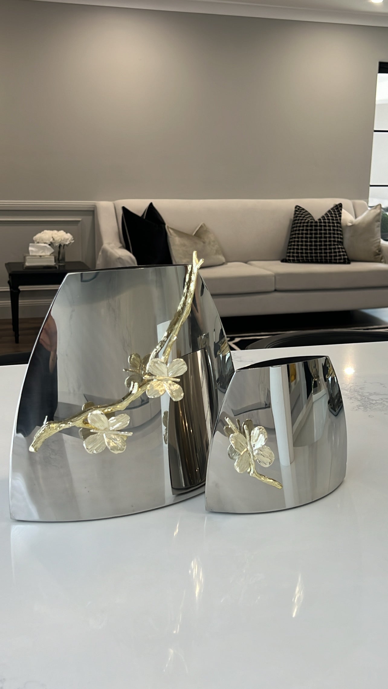 Gold Petal stainless steel vase