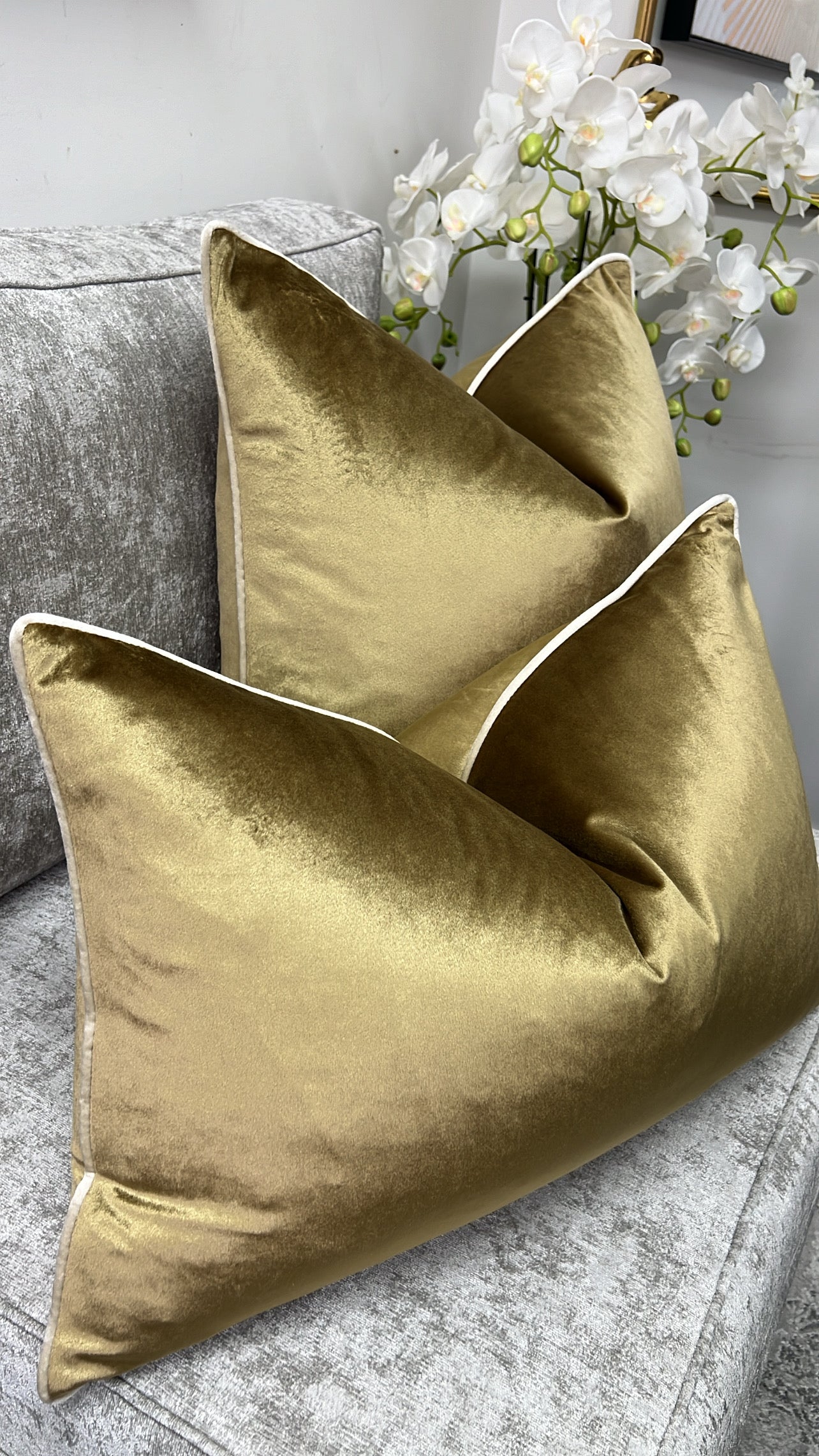 Luxury brushed gold cushion - Luscious Homewares