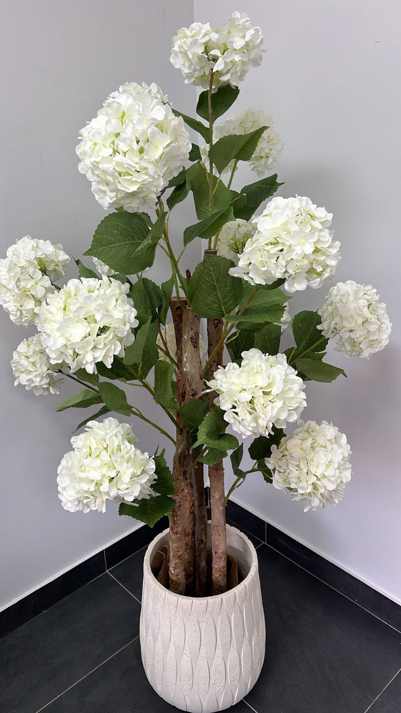 Hydrangea white artificial plant tree