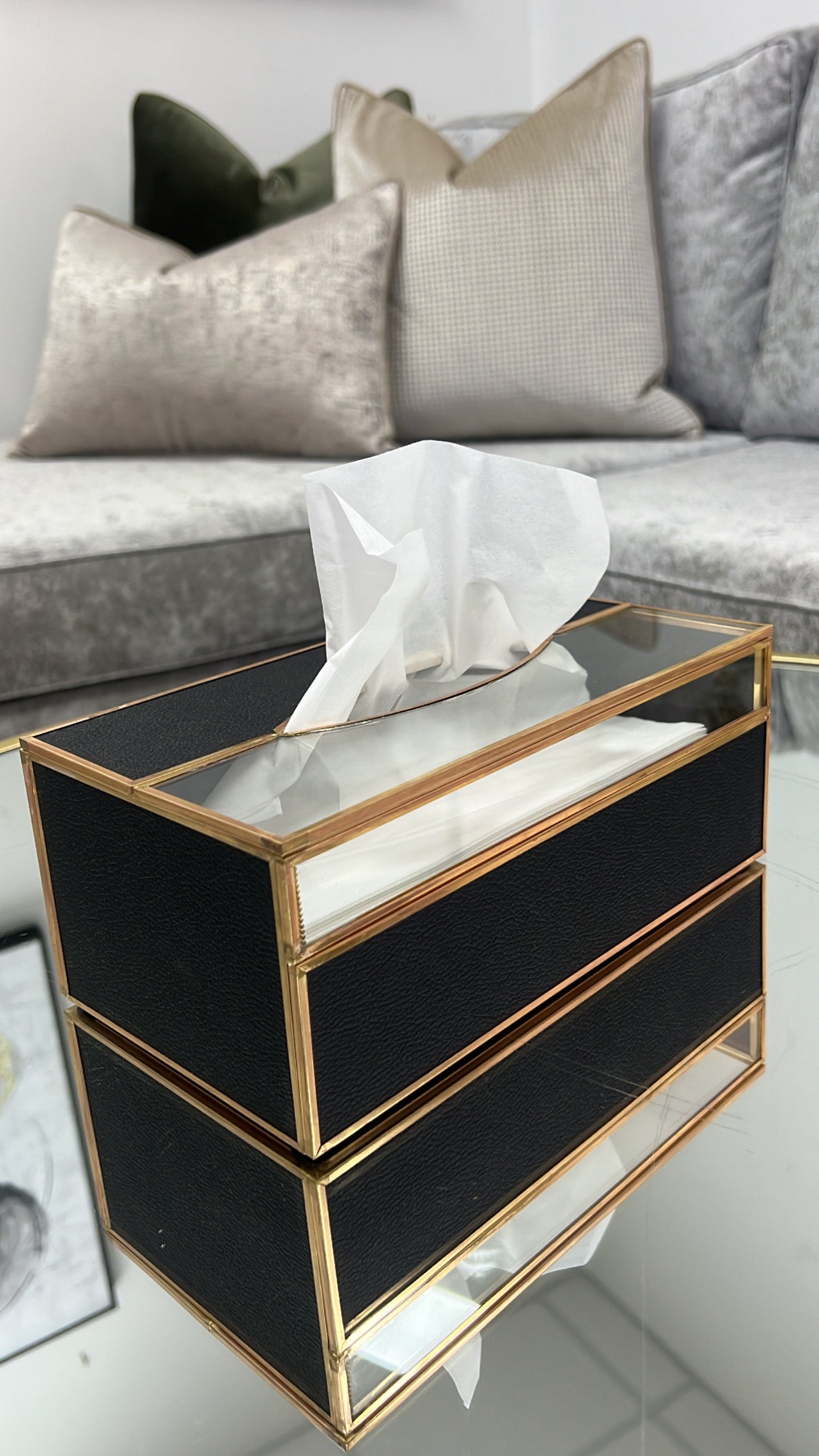 Everly black tissue box - Luscious Homewares