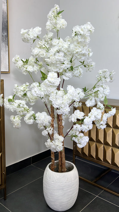 White blossom artificial tree plant