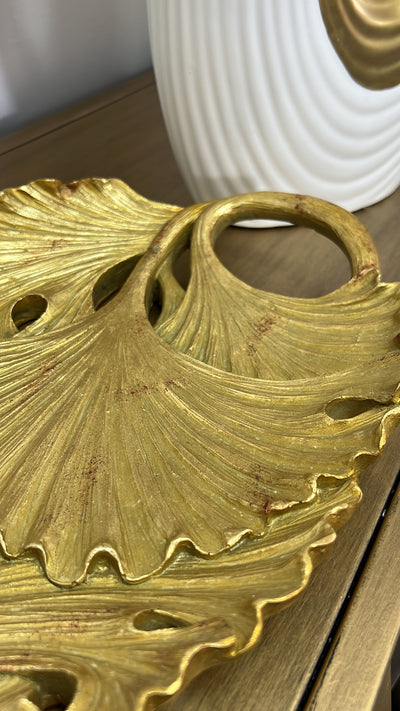 Ginkgo gold decorative platter / tray