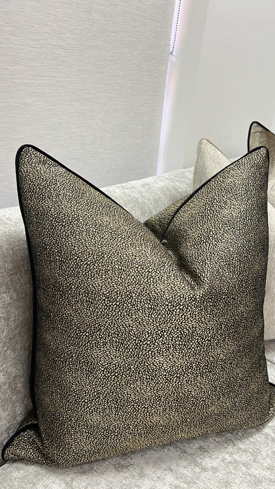 Gracious Black/Gold cushion  55x55 - Luscious Homewares