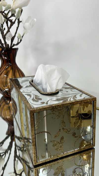 Claire mirrored Tissue Box - Luscious Homewares