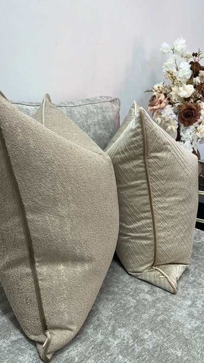 Zura mocha cushion  55x55 - Luscious Homewares