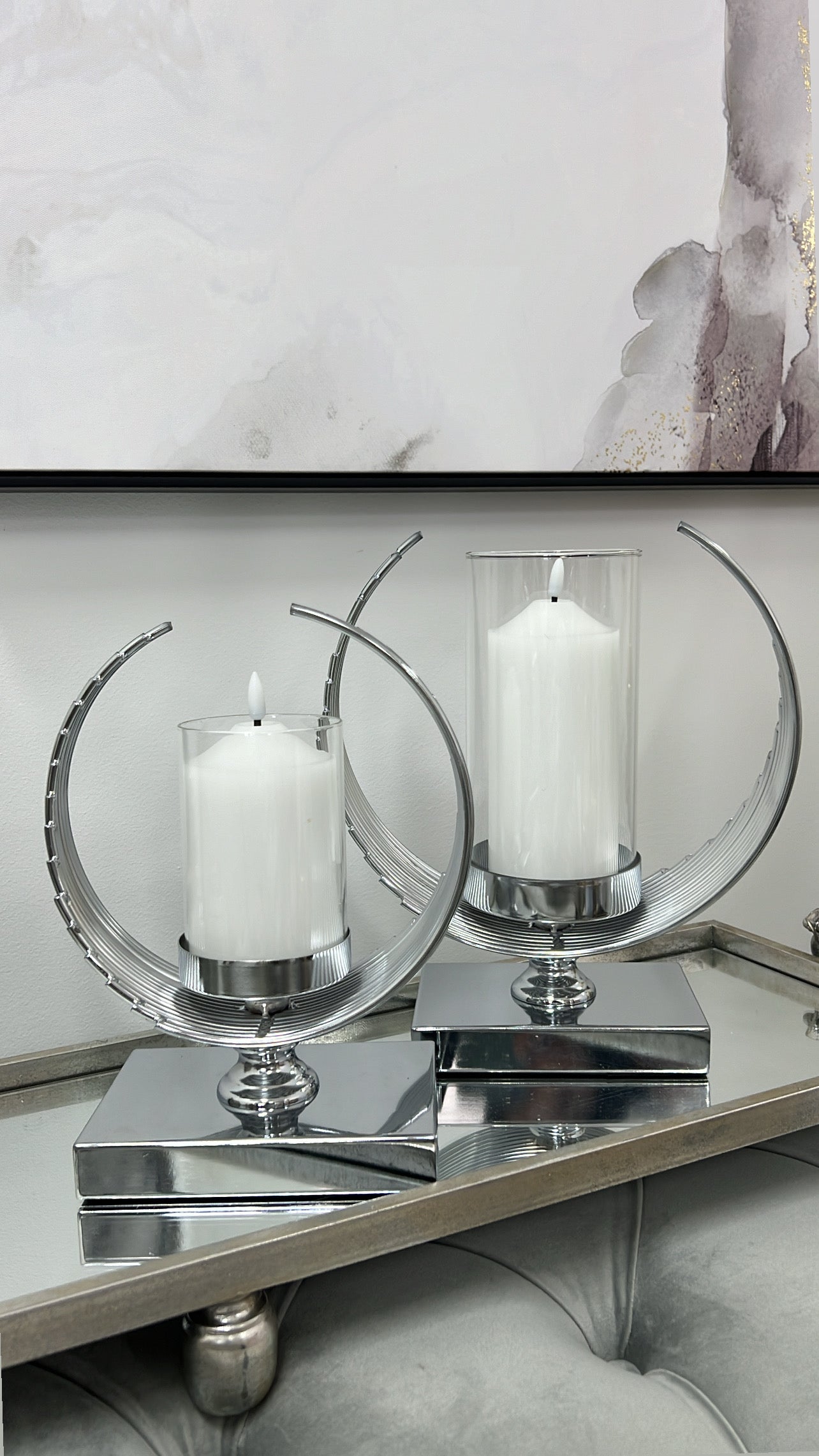 Cirque Silver candle holder - Luscious Homewares