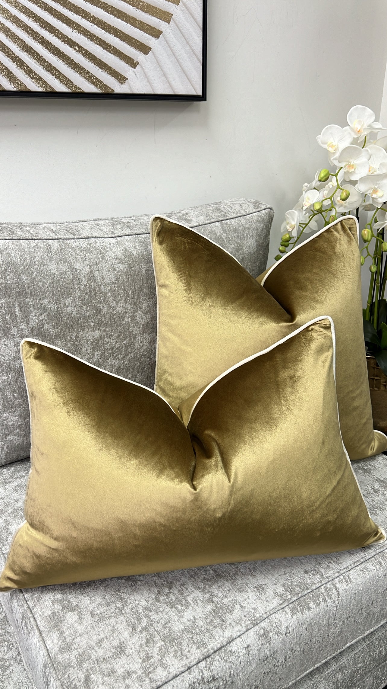 Luxury brushed gold cushion - Luscious Homewares