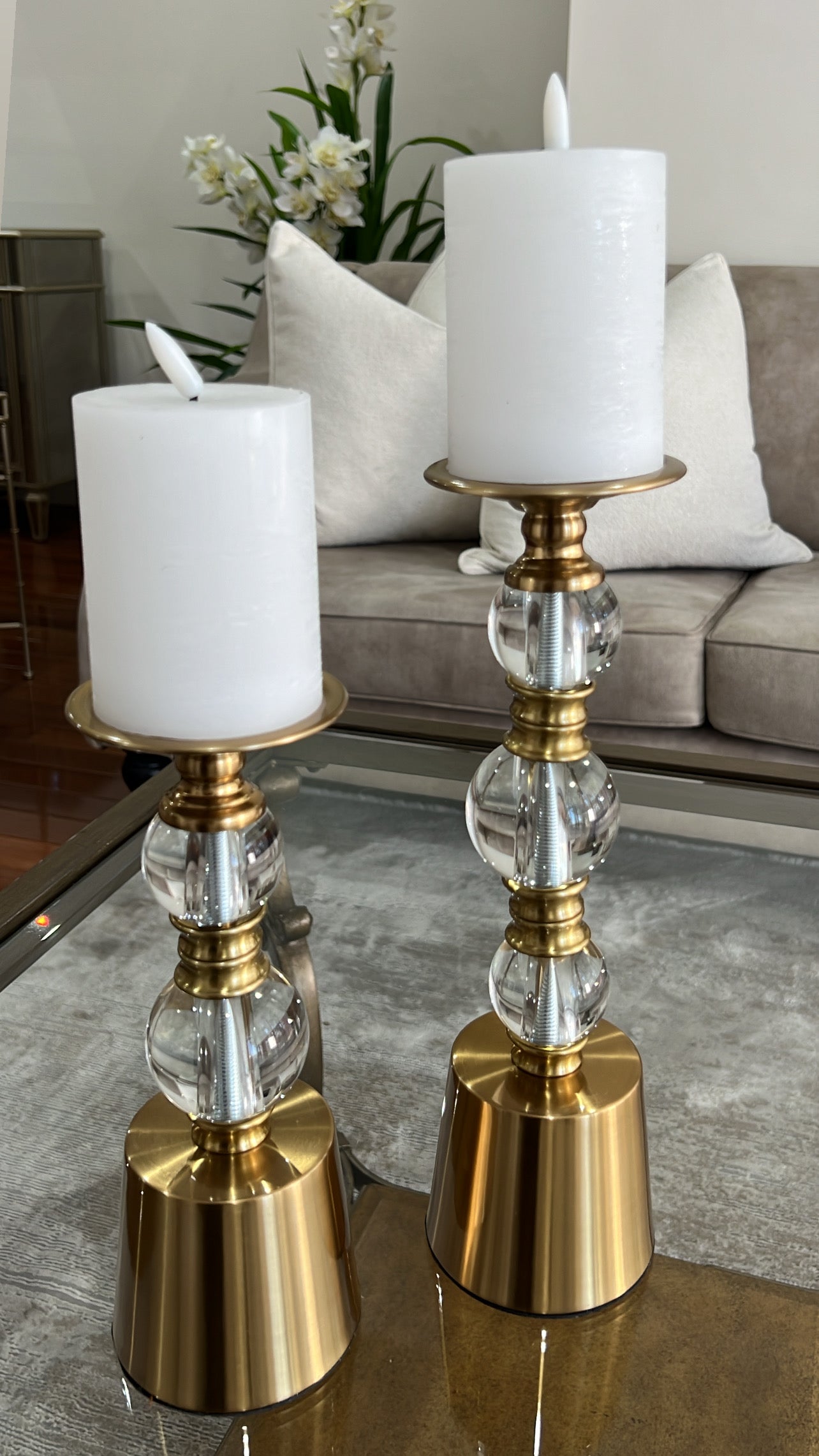 Bell gold candle holders