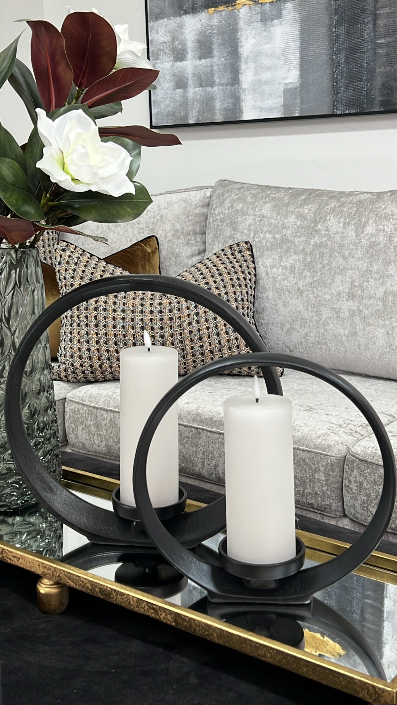 Orb black candle holders - Luscious Homewares