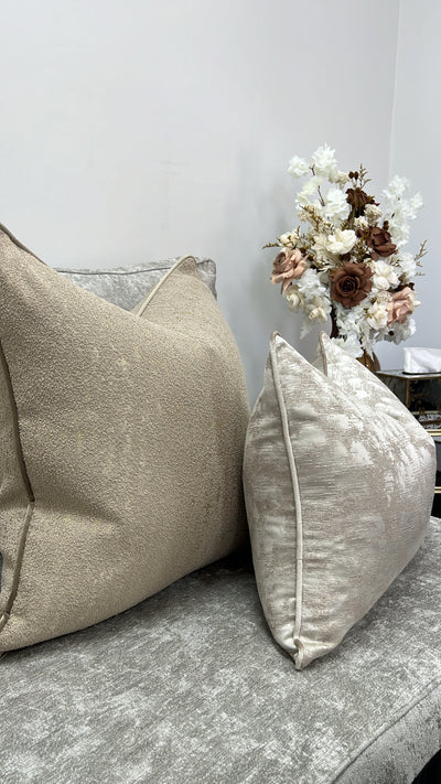 Zura mocha cushion  55x55 - Luscious Homewares