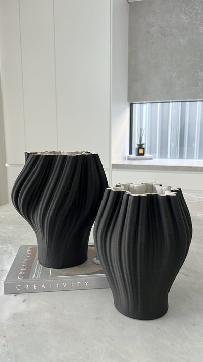 Mist Black ceramic vase