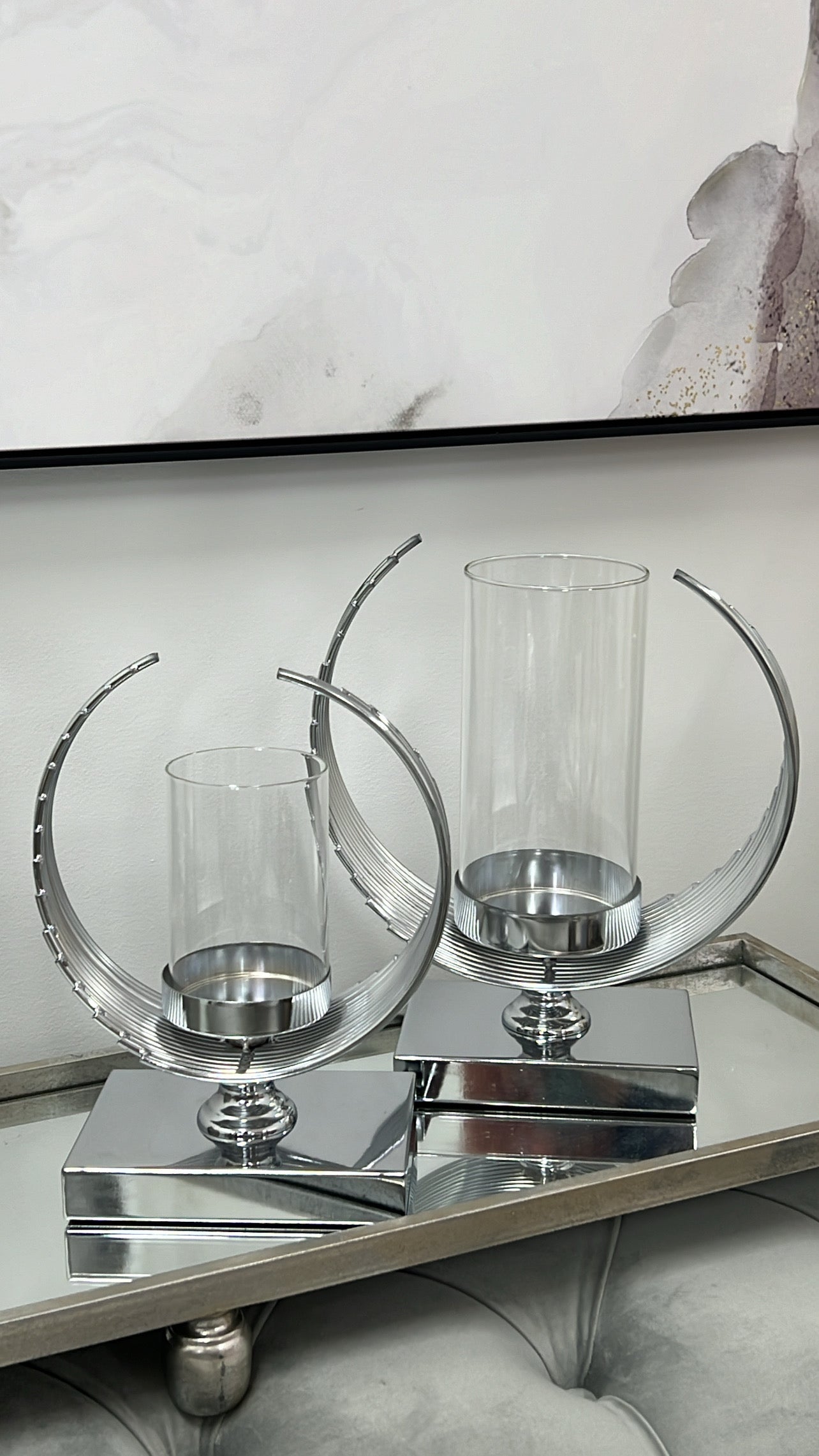 Cirque Silver candle holder - Luscious Homewares