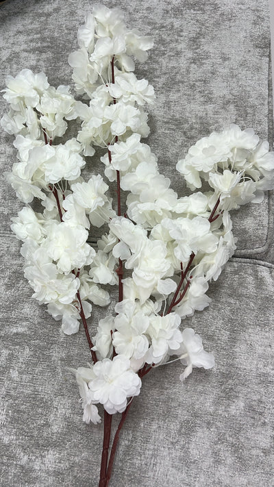 White blossom 3 stem - Luscious Homewares