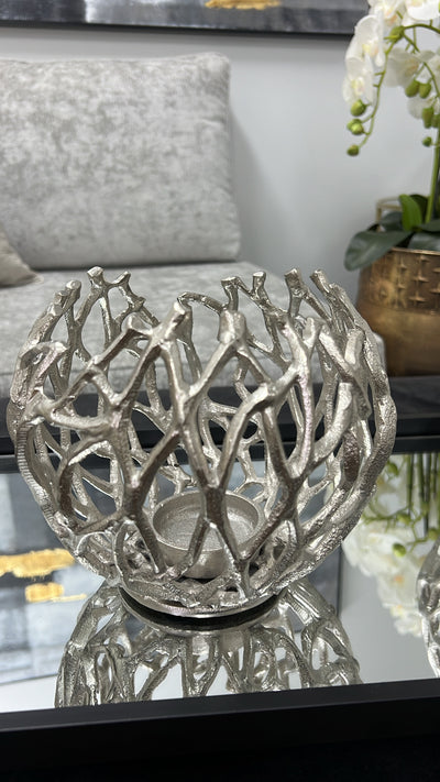 Jayli nickel candle holders - Luscious Homewares