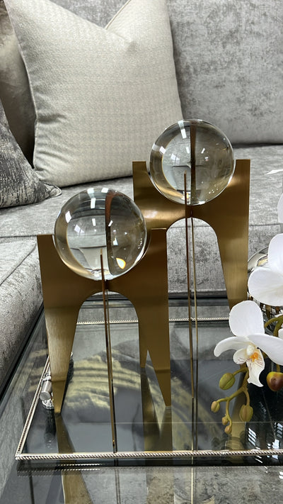 Ellianne crystal ball sphere set 2pcs - Luscious Homewares