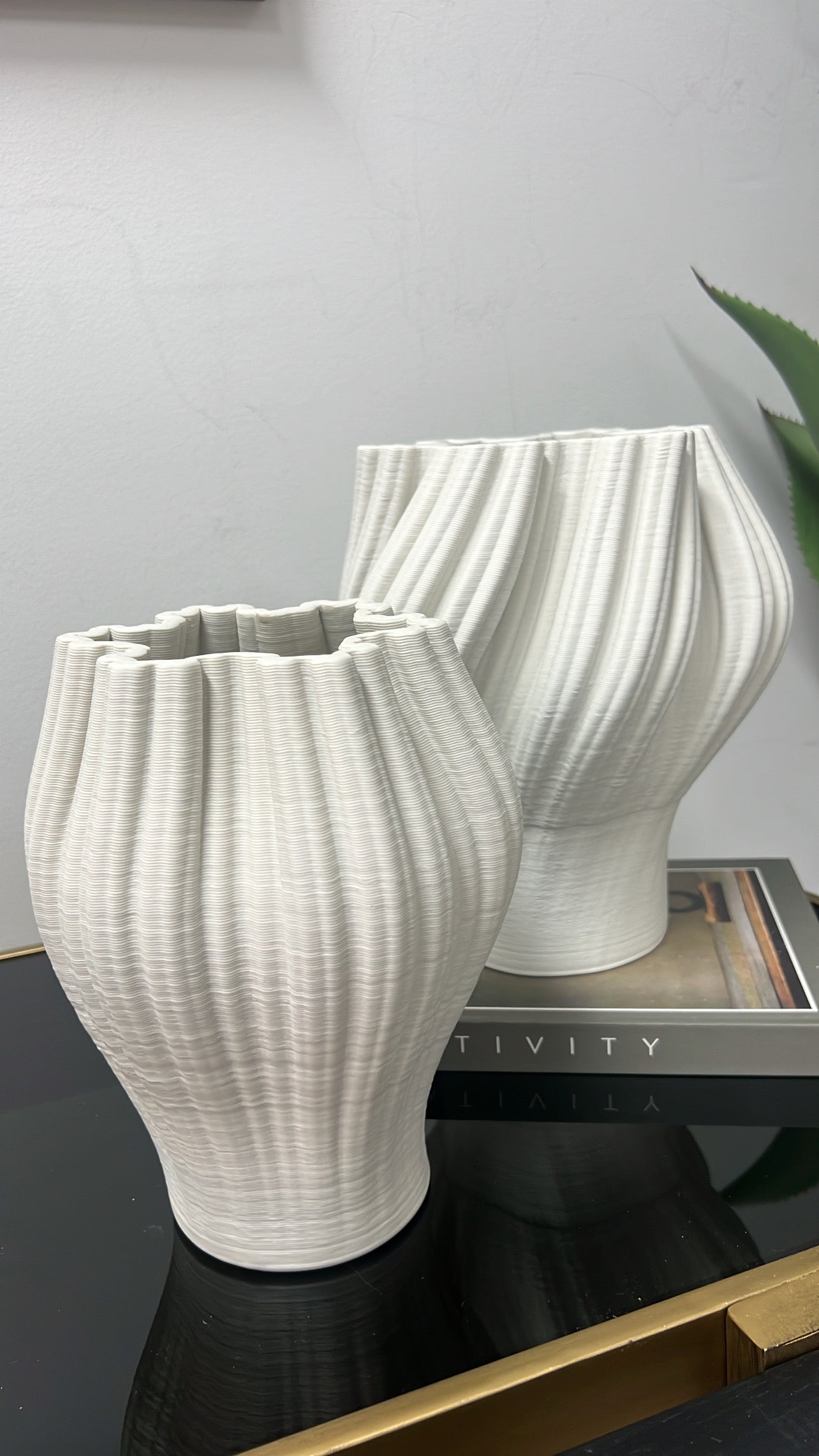 Mist white ceramic vase