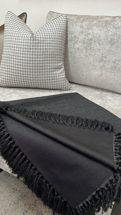 Theo Black Throw - Luscious Homewares