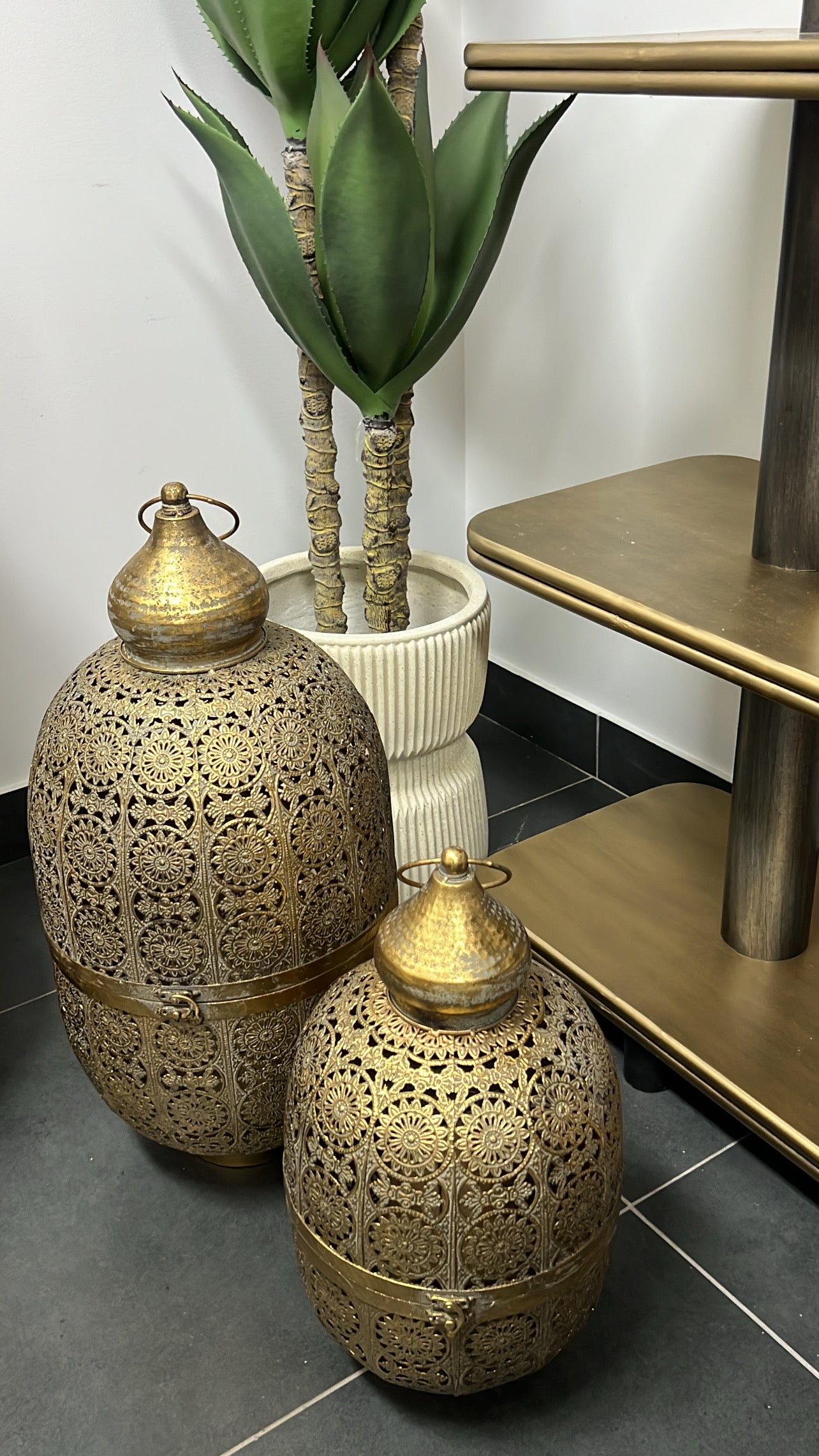 Morrocan oval Rustic gold Lantern