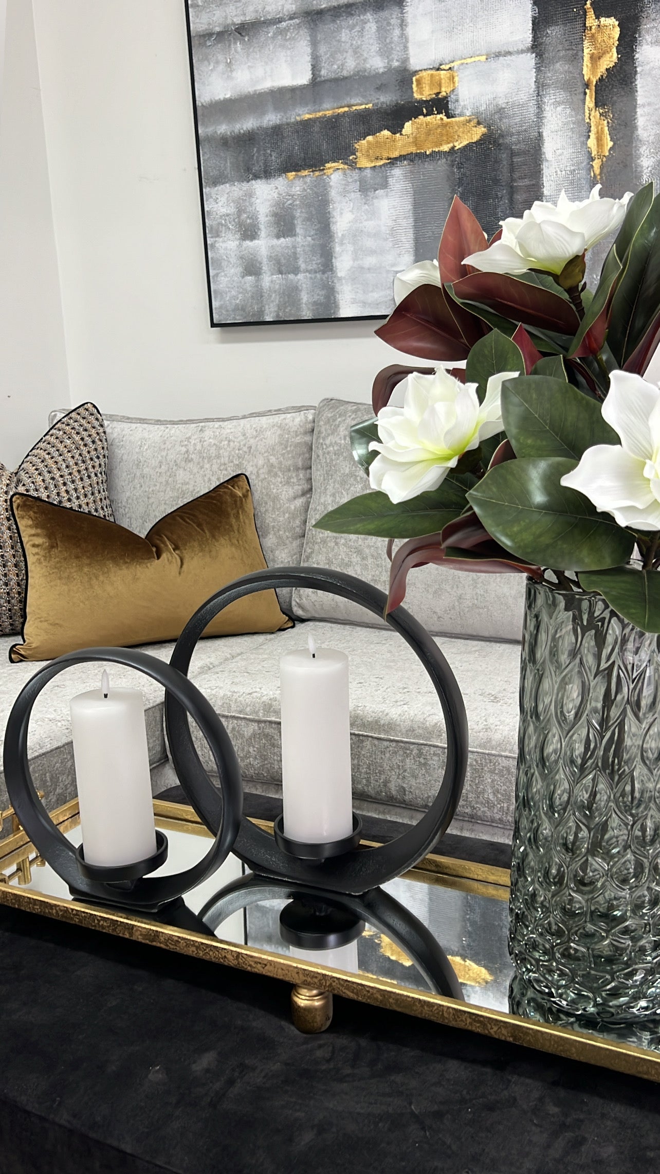 Orb black candle holders - Luscious Homewares