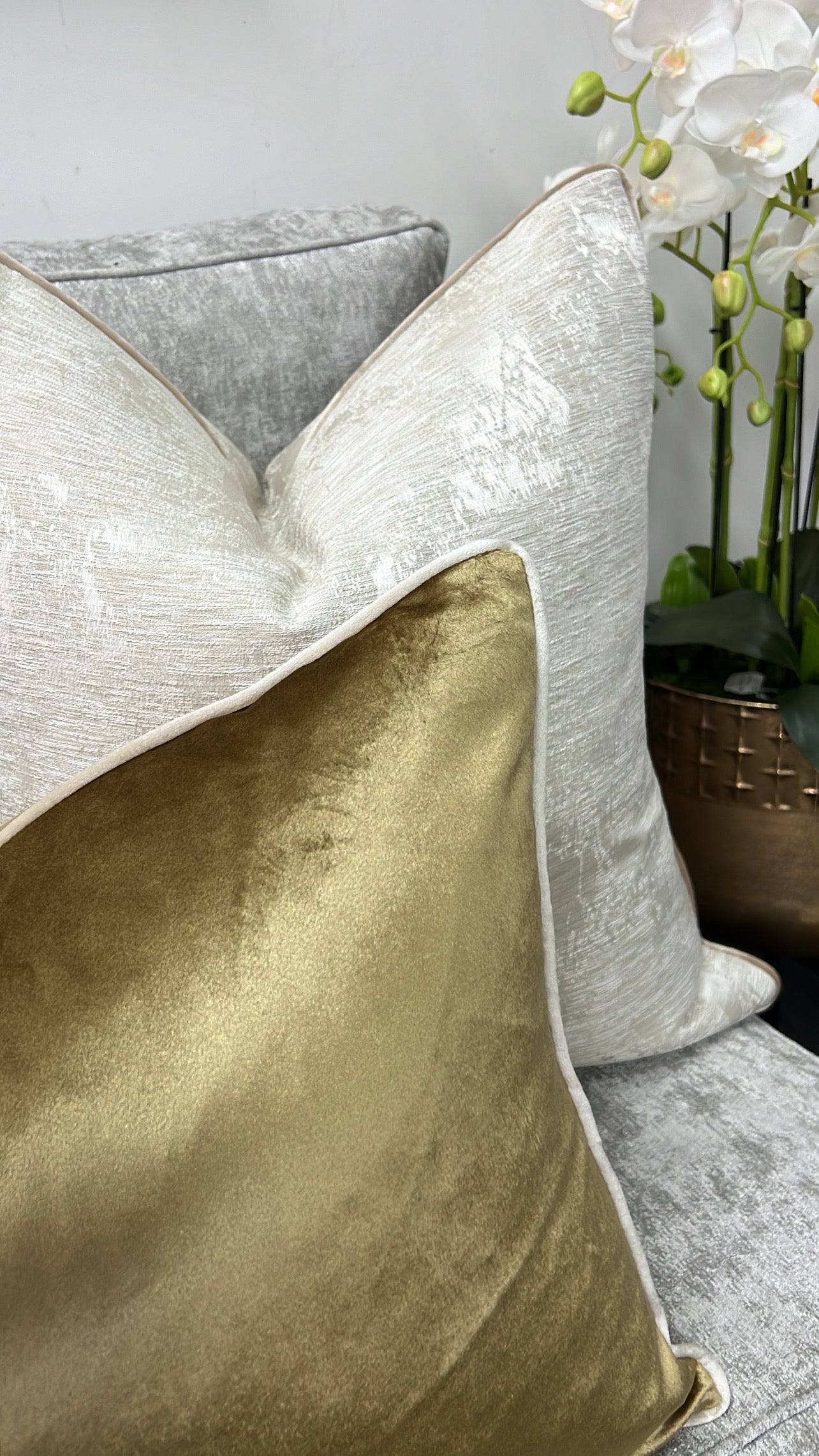 Luxury brushed gold cushion - Luscious Homewares