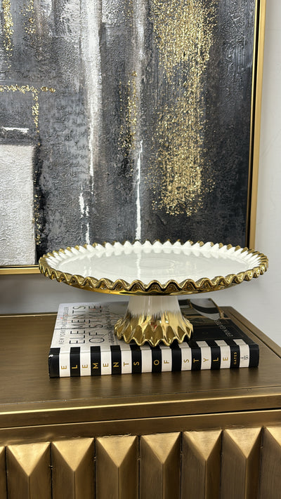 White and gold Dome cake stand