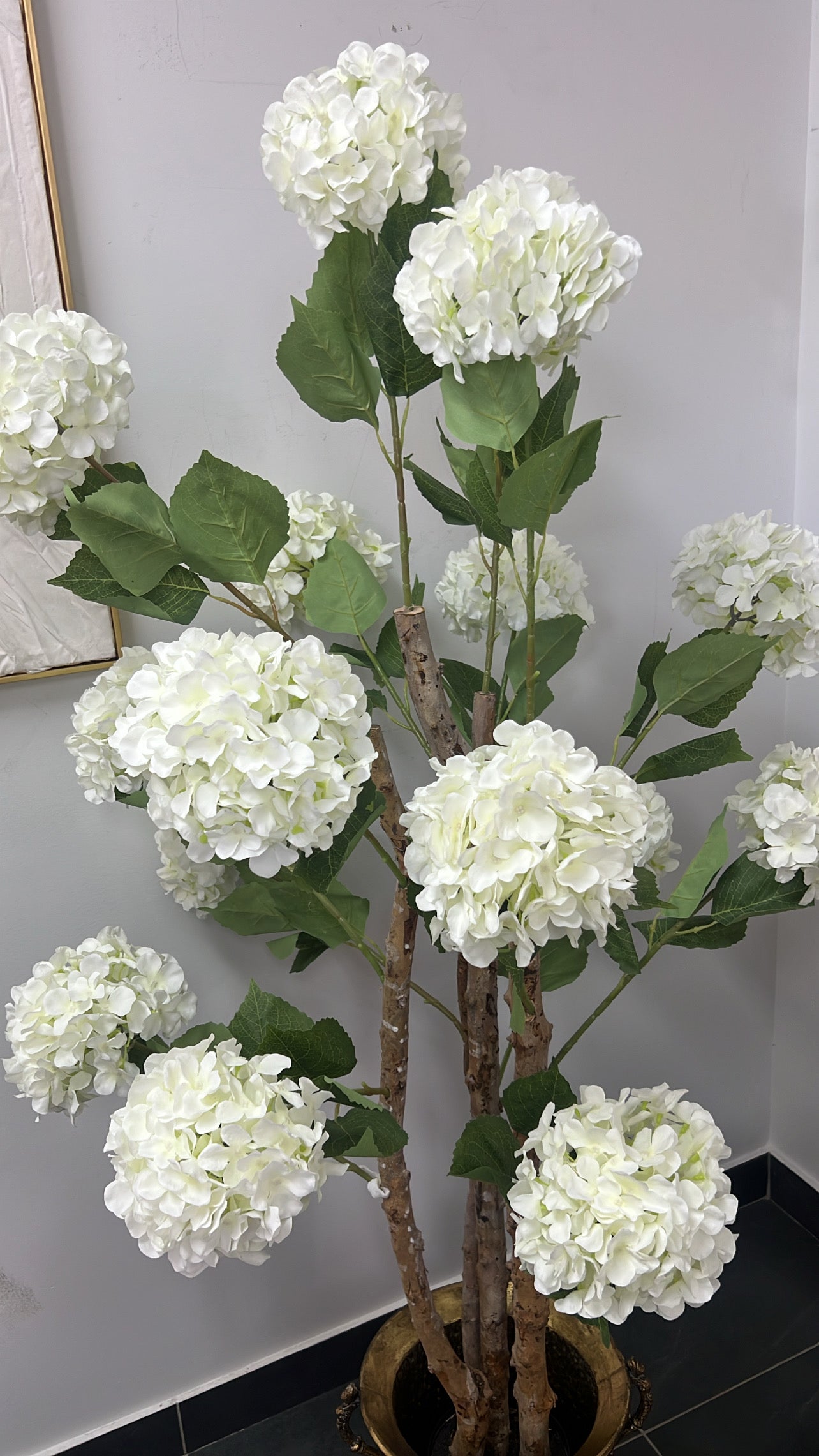 Hydrangea white artificial plant tree