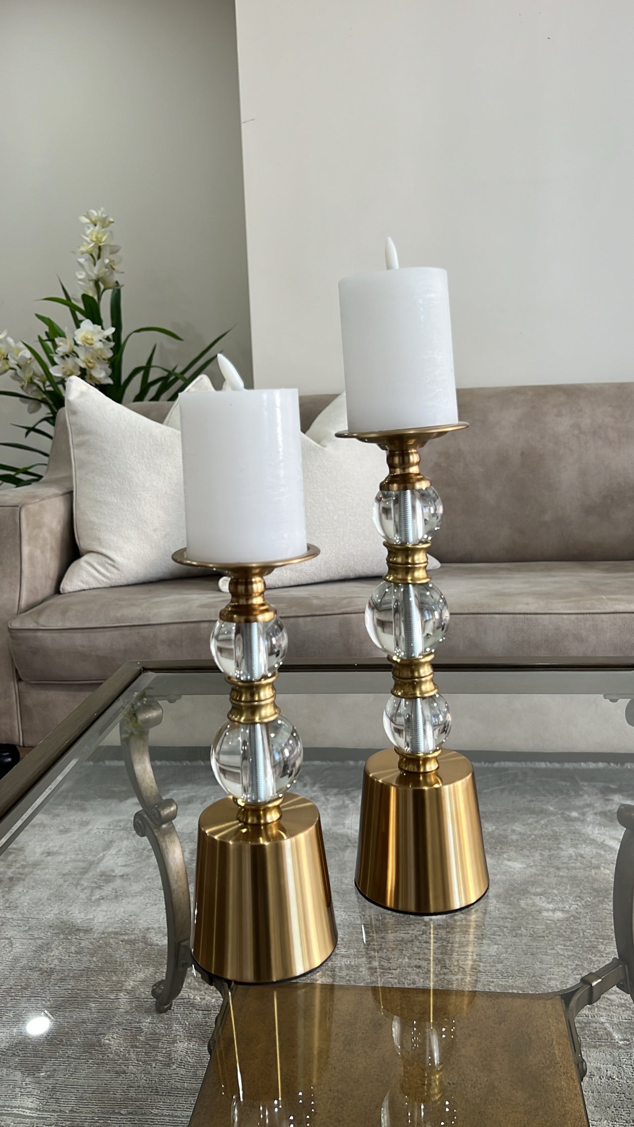 Bell gold candle holders