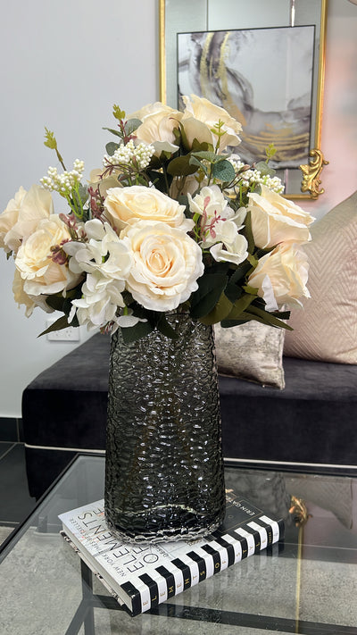 Arura vase and flowers - Luscious Homewares