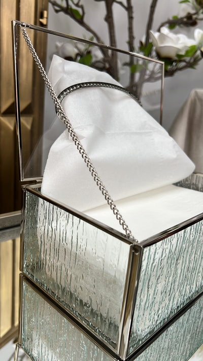 Waterfall silver tissue box