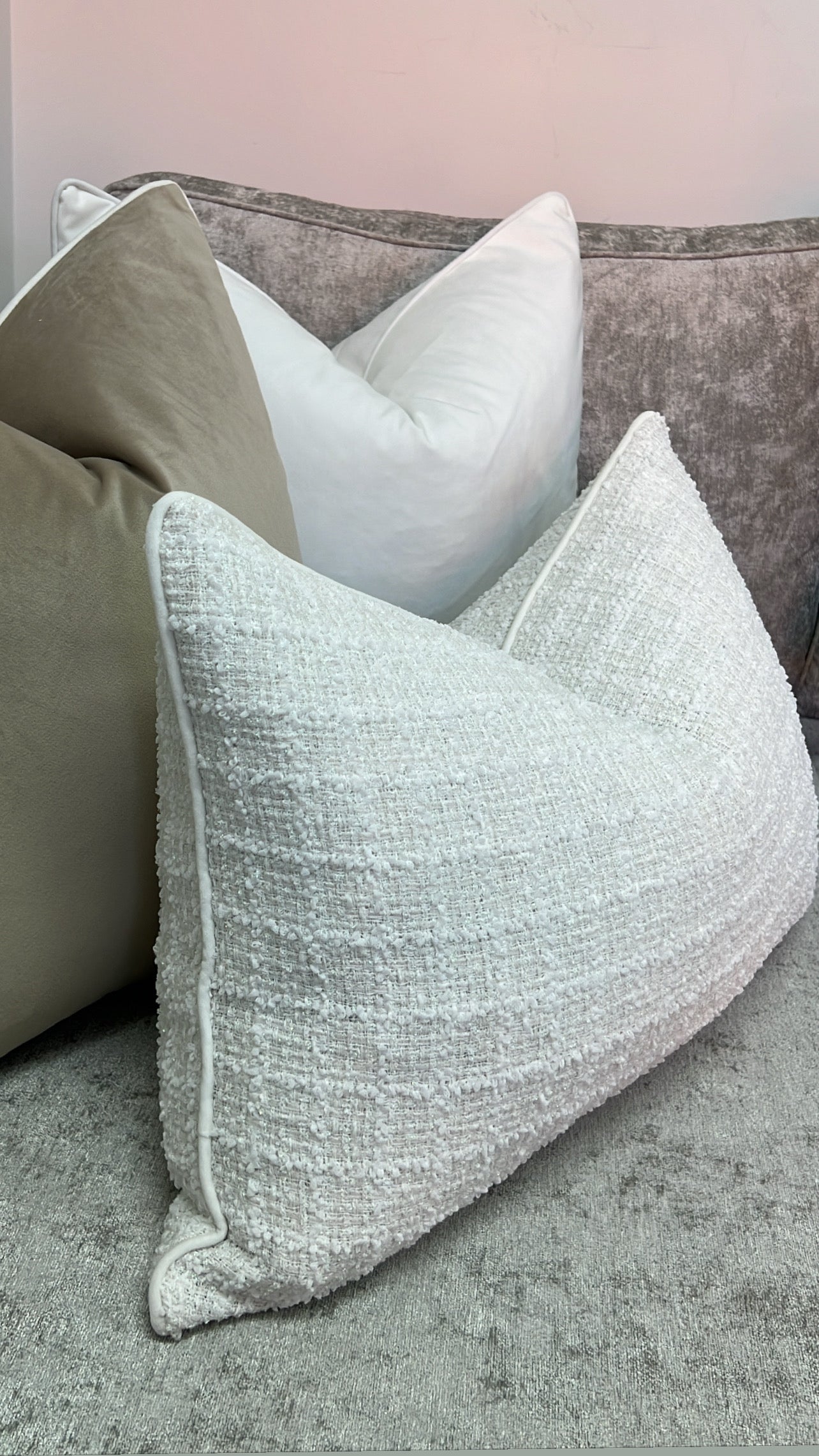 White flake cushion - Luscious Homewares