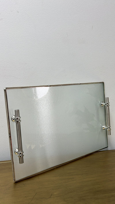 Dion Silver rim rectangle tray