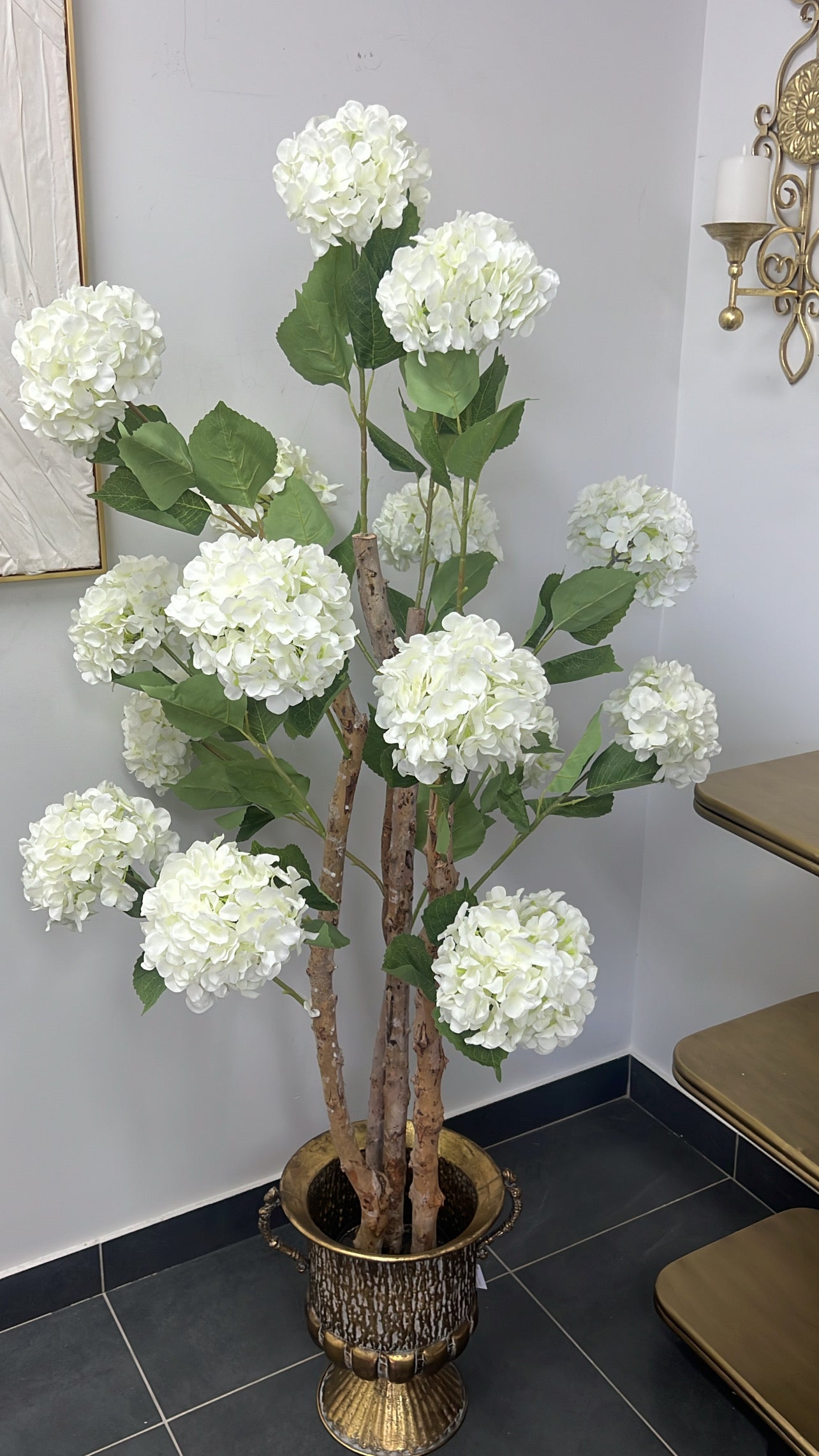 Hydrangea white artificial plant tree