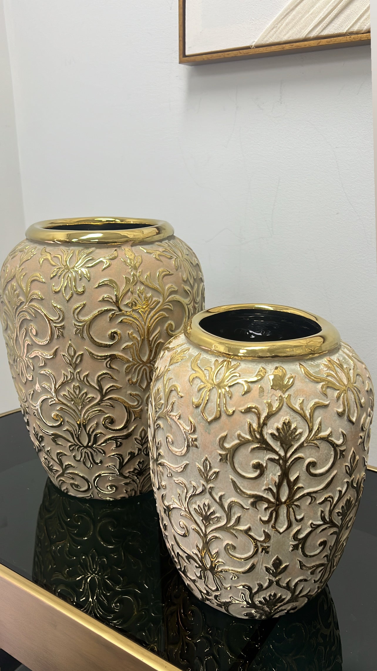 Luxe Fleur gold vase