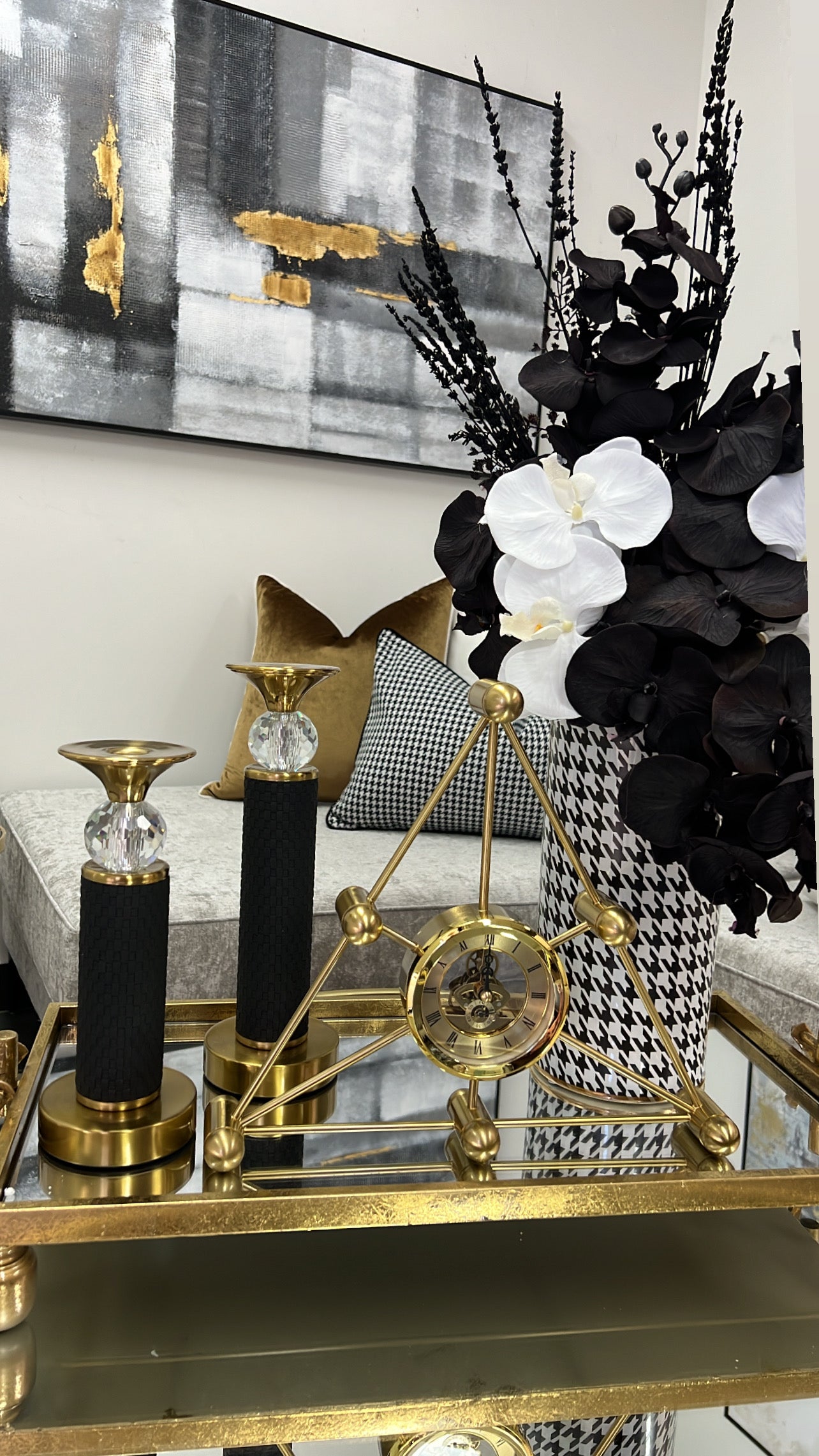 Astrid gold clock - Luscious Homewares