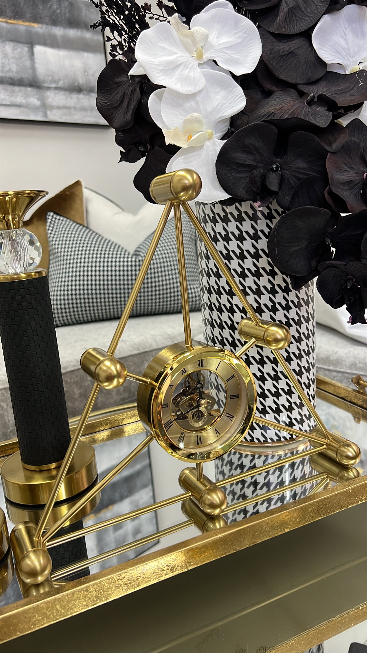 Astrid gold clock - Luscious Homewares