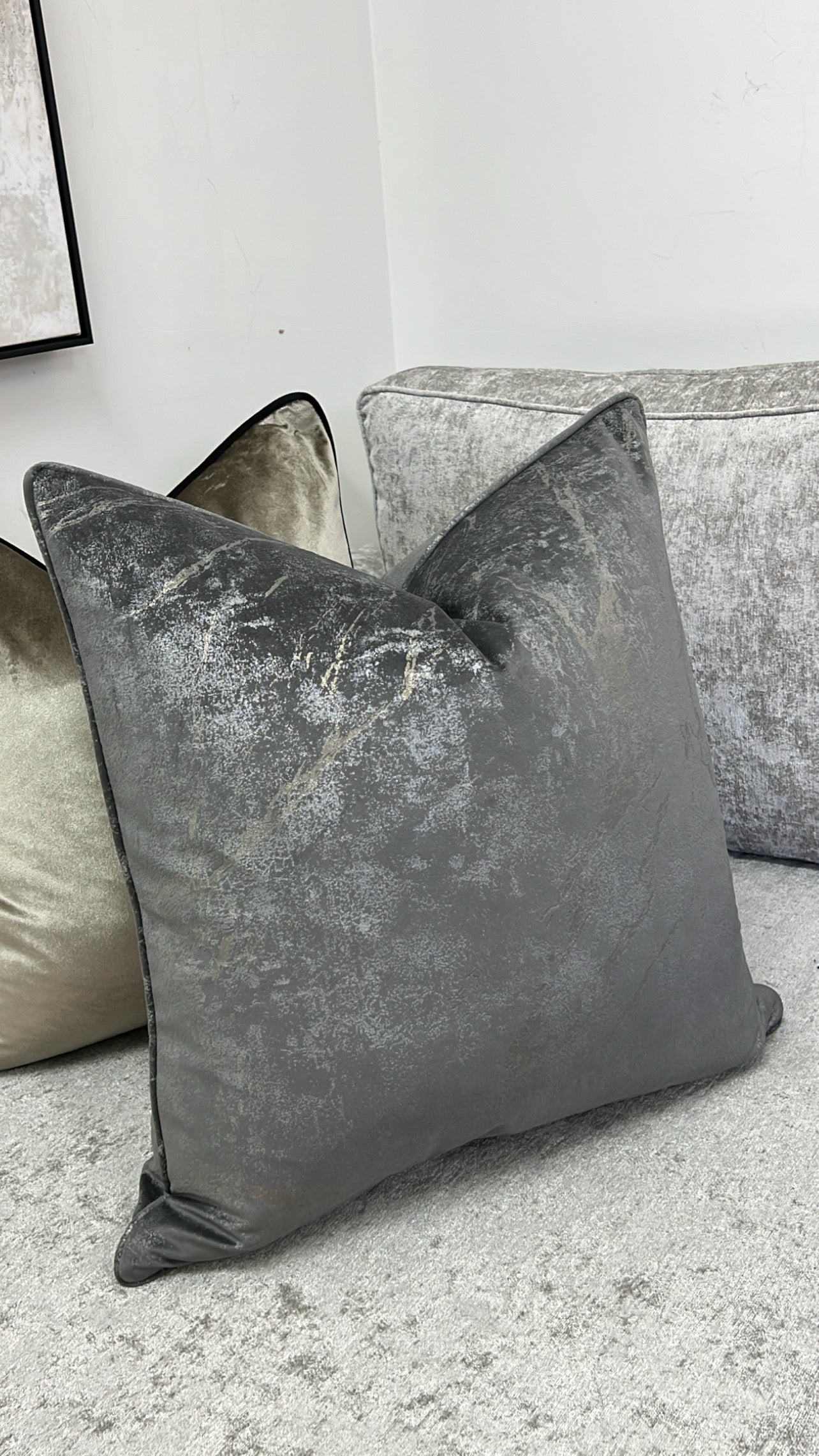 Cosmo Grey cushion 55x55 - Luscious Homewares