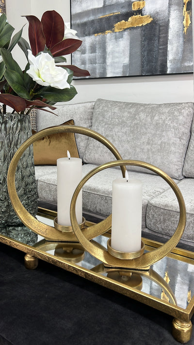 Orb gold candle holders - Luscious Homewares