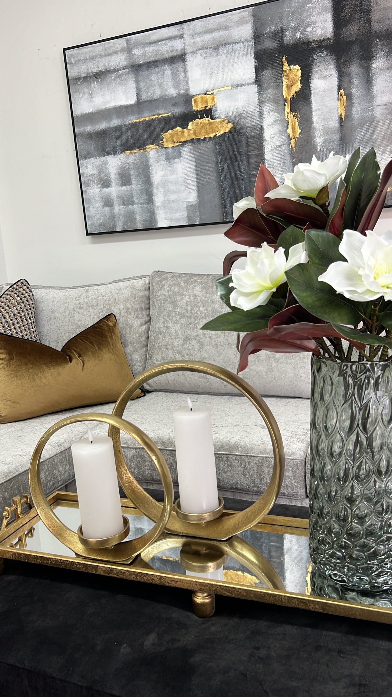 Orb gold candle holders - Luscious Homewares