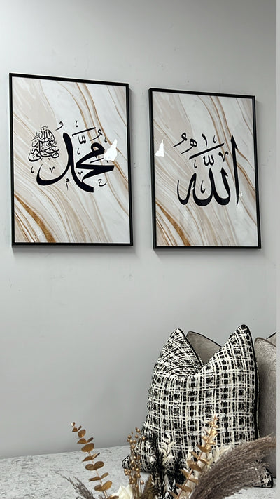 calligraphy set of 2 black frames - Luscious Homewares